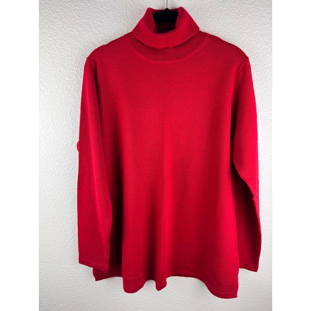 Motherhood Maternity Red Wool Turtleneck‎ Sweater Size L Christmas Holiday